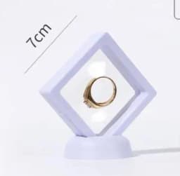 1 Set Suspended Floating Display Case Black White Plastic 3D Earring Coins Gems Ring Jewelry Exhibition Stand Holder Box