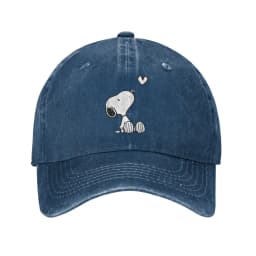 Snoopy Joe Cool Baseball Caps Vintage Distressed Denim Cartoon Headwear Unisex Style Outdoor Activities Adjustable Fit Caps Hat