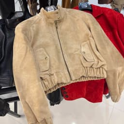 YOLOAgain Suede Leather Jacket Coat Women Real Leather Cropped Jacket Bomber Jacket