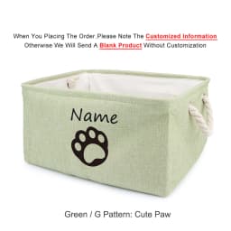 Custom Dog Toy Box - Dog Toy Basket, Collapsible,Dog Toy Bin with Comfortable Handles for Storage of Dog Toys, Dog Accessories