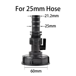 S60 Coarse Thread IBC Tank Tap Elbow PE Pipe Connector X 16mm 1/2'' 3/4'' Water Coupling Garden Hose Faucet Connector