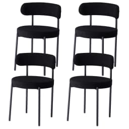 EGOONM 2/4/6Pcs Nordic Style Dining Chairs Upholstered Kitchen Chairs with Teddy Velvet Chair Home Dining Room Kitchen Chairs