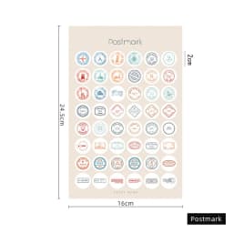 1 Sheets Retro Diary Decoration Sticker Stationery Morandi Postmark Dot Sticker DIY Journal Planner
