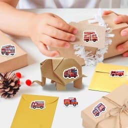 500PCS Fire Truck Roll Stickers Graffiti Cartoon Art Gift Scrapbooking Living Room Phone Community Skateboard Nostalgia Sticker