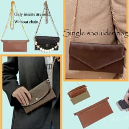 PU Leather Wallet Insert for Chain Strap with D Rings Purse Insert Organizer Purse Insert Women Crossbody Convert Liner Insert