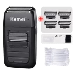 Kemei Rechargeable Cordless Shaver for Men Twin Blade Reciprocating Beard Razor Face Care Multifunction Strong Trimmer KM-1102