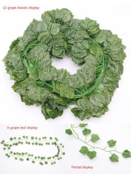 2.1M Artificial Plant Green Ivy Leaf Garland Silk Wall Hanging Vine Home Garden Decoration Wedding Party DIY Fake Wreath Leaves