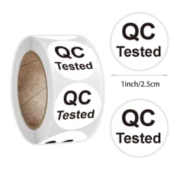 500Pcs QC PASS Adhesive Labels Factory QC Sticker QC Quality Inspection Sticker 1inch Round Seal Stickers Business Supplies