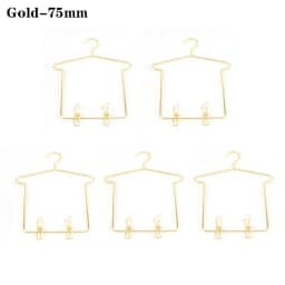 5pcs Doll Accessories Cute Mini Doll Dress Clothes Hangers Dollhouse Furniture Metal Doll Hangers