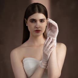Solid Simple Black White Elasticity Mesh Wedding Bridal Short Gloves Transparent Ultra Thin Women Etiquette Stage Performances