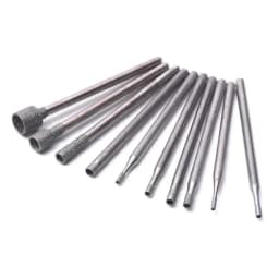 10Pcs 0.8-5mm 2.35mm Rotary Diamond Burr Core Drill Bit Engraving Shank For Glass Tile Grinding Hollow Head Rotary Tool