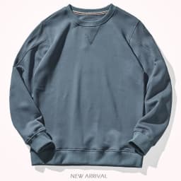 Autumn New American Retro Heavyweight Solid Color Sweatshirts Men's Simple Pure Cotton Washed Pullover Knitted Casual Sportwear