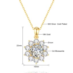 Original Design 18K Gold Moissanite Pendant 2ct VVS1 AU750 Bauhinia Necklace for Women Anniversary Party Gift Trendy Jewelry