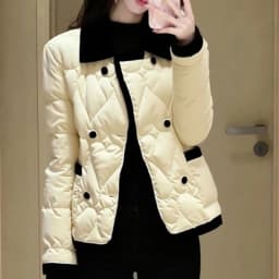Stylish Thickened White Cotton Padded Short Jacket Korean Style Warm Winter Outerwear Women's Premium Fashion Loose Fit Coat
