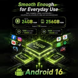 Cubot KingKong ES 5 Android Smartphone 6.88" 120Hz Screen Up to 24GB RAM(12+12GB) 256GB ROM 7000mAh Battery Rugged Phone NFC