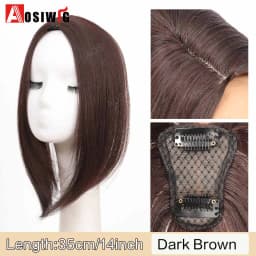 Long Straight Topper Hair Piece With Bangs Invisible Seamless Clip Overhead Toupee Invisible Replacement block Cover White Hair