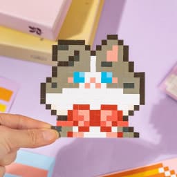 24 Sheets/Bag Cute Animal Themed Pixel Collage Stickers Mini Stress Relief Decals for DIY Scrapbook Guitar Phone Case Notebook