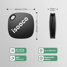 1/2/3/4pcs Isooco Mini Car Locator Anti-lost Wallet Keychain Smart Tag Bluetooth Tracker Key Item Finder Use Find My (IOS Only)