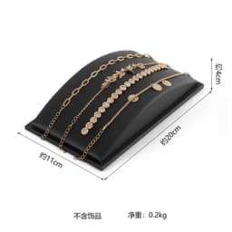 High Grade Black Leather Watch Display Rack Bracelet Earrings Display Plate Pearl Jade Rack Counter Jewelry Exhibition Props