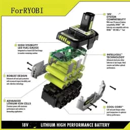 For RYOBI high-performance lithium battery with low self discharge, suitable for all 18V power tools P107 P108 P109 BPL1820