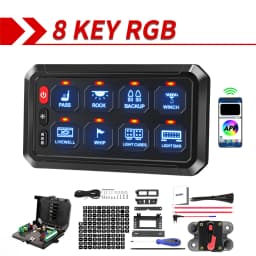 COLIGHT 12V 24V 12 Gang 8 Gangs Universal Led Switch Panel APP Control Adjustable RGB Colors Brightness Multifunction for Car