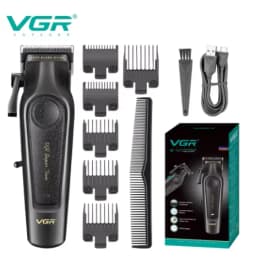 VGR V-197 High-End Professional Hair Clipper with Metal Leather Body Hair Trimmer with 7000 RPM Oil Head Carving and Push Cuttin