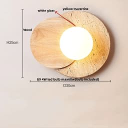 IWHD Nordic Modern LED Wall Lights Living Dining Room Bar Yellow Travertine Interior Home Decor Creatvie Bedside Lamp Lamparas