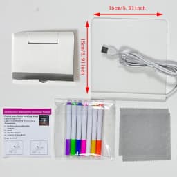 Acrylic Clear Light Up Drawing Board,Glow Erasable Memo LED Magic Board , Kids DIY Toys , with 7 Color Markers Pen and Stand