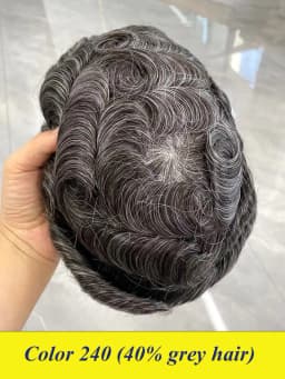 Bond--Male Hair Prosthesis Mono Lace,PU Front And NPU Back Men's Wig Durable Men's Capillary Prothesis 100% Natural Wigs For Men