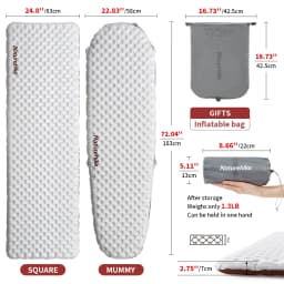 Naturehike Camping Mat 3.5/4.6/5.8/8.8 High R Value Ultralight Warm Inflatable Mattress Outdoor Portable Folding Inflatable Mats