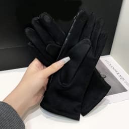 Luxurious High Quality Protein Leather Fleece Lined Women's Gloves Winter Cycling Windproof Keep Warm Elegant Touchscreen Gloves