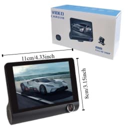 Three Lenses Car Driving Tachograph Front Rear Inside Wide Angle 24H Parking Recorder Loop Recording Night Vision