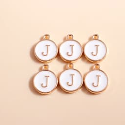 10pcs Cute Mini White Alphabet 26 Letters Charms Pendants for DIY Name Jewelry Necklace Bracelet Earrings Happy Birthday Gifts