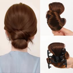 4-inch synthetic low-tie ball head wig, a clip-on bun wig that naturally connects to a woman's ponytail Hair extension