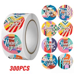 100-500Pcs Thank You Stickers 2.5cm Baking cake Packaging Envelope Sealing labels Small Business Decoration Wedding Stickers