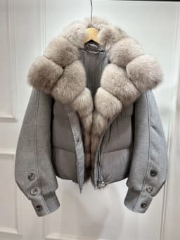 Lagabogy 2026 Natural Real Fur Collar Down Coat Women Thick Puffer Jacket Autumn Winter Loose Patchwork Sleeves Female Parkas