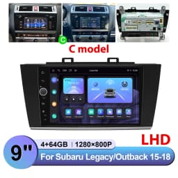 JOYING 9" Android Car Stereo for Subaru Legacy Outback 2015-2018 Wireless CarPlay Android Auto GPS OEM Camera Harman Kardon