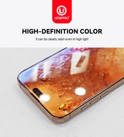UNIPRO 3D Large Arc Borderless 0.4mm Corning HD Tempered Glass for iPhone 17 16 15 14 13 12 Pro Max Plus 17 Air Screen Protector