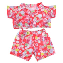 42cm Plush Bear Clothes Cartoon Print Shirt & Shorts Set, Casual Summer Outfit for 16-18 Inch Teddy Bear & Plush Dolls Toy Gift