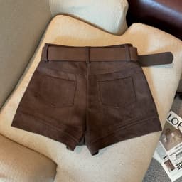 Simple Solid 2026 Autumn Winter Korean Version Versatile A-word Wide-leg Shorts Women's High Waist Casual Fashion Short Pants