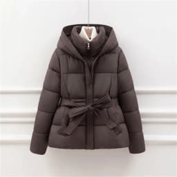 European Double-layer Collar Down Cotton Jacket Women Winter 2025 New Fashionable Lamb Wool Warm Sports And Casual Slim Jacket