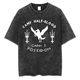 Vintage Washed Percy Jackson Tee Shirt Camp Half-Blood Harajuku Aesthetic T-shirt Men Women Casual Oversized T Shirts Streetwear