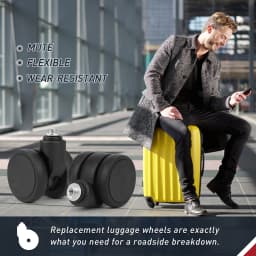 1/2Pcs Black Trolley Caster Replacement Suitcase Luggage Wheel Double Row 360° Spinner Repairing Kit Heavy Duty Wheels STLN-52