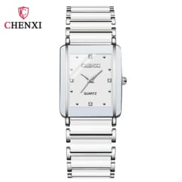 CHENXI 104A Brand Men Quartz Watch Elegant Square Dial Reloj Ceramic Strap Waterproof Simple Montre Lady Fashion Couple Watches