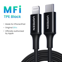 UGREEN MFi 20W PD USB C to Lightning Cable for iPhone 14 13 12 Pro Max Fast Charging for iPad Phone Type C Cable