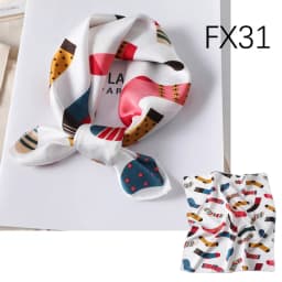 Satin imitation silk scarf women's digital print square scarf 50cm polka dot stripe multi-style neckerchief fashion accessory