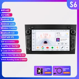 Hizpo 2Din 7inch Android Auto Car Radio for Opel Astra H G J Zafira B Corsa C Antara Vectra Vivaro GPS RDS DSP 4G BT CarPlay