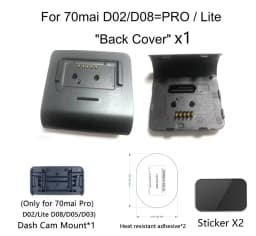 for 70mai pro Back Cover for 70mai Lite D02 / for 70mai Lite D08 Back Cover
