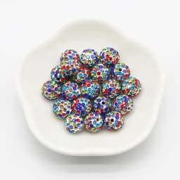 20pcs 10mm Mixed Colour Glass Rhinestone Clay Set Round Beads, disco Style Crystal Shambhala Beads For DIY Jewelry Making Crafts