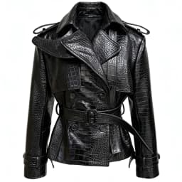 YOLOAgain Double Breasted Croc Pattern Leather Jacket Women 2026 Autumn New Genuine Leather Jacket Ladies